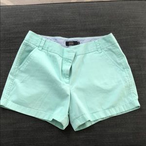 5in Mint J Crew shorts